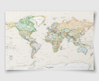 Executive World Political Wall Map | Academia Maps