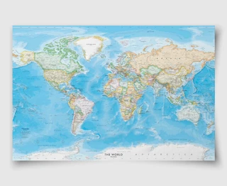 Standard Blue Ocean World Political Wall Map | Academia Maps