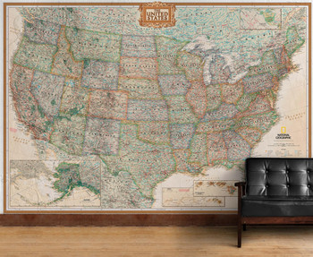 National Geographic United States Executive Wall Map Mural