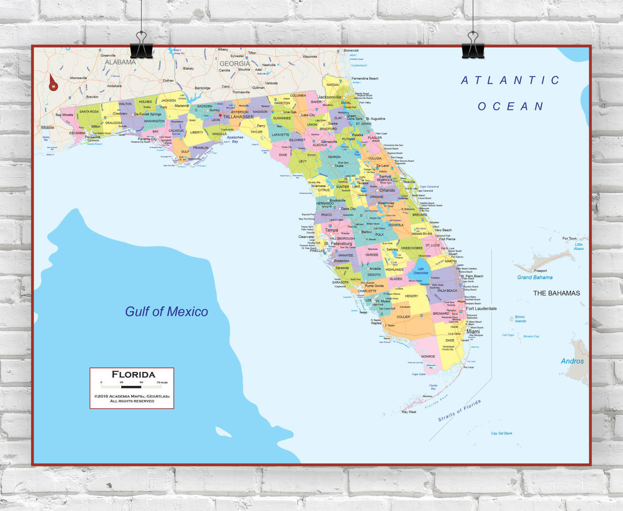 Florida Wall Map - Political, image 1, World Maps Online