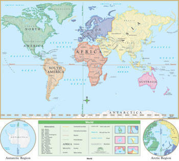 Beginner World Floor Map from Kappa Maps, image 1, World Maps Online