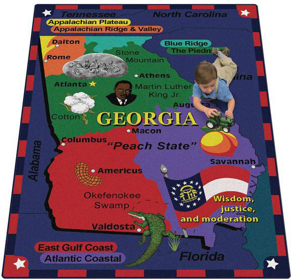 Georgia State Map Rug, image 1, World Maps Online