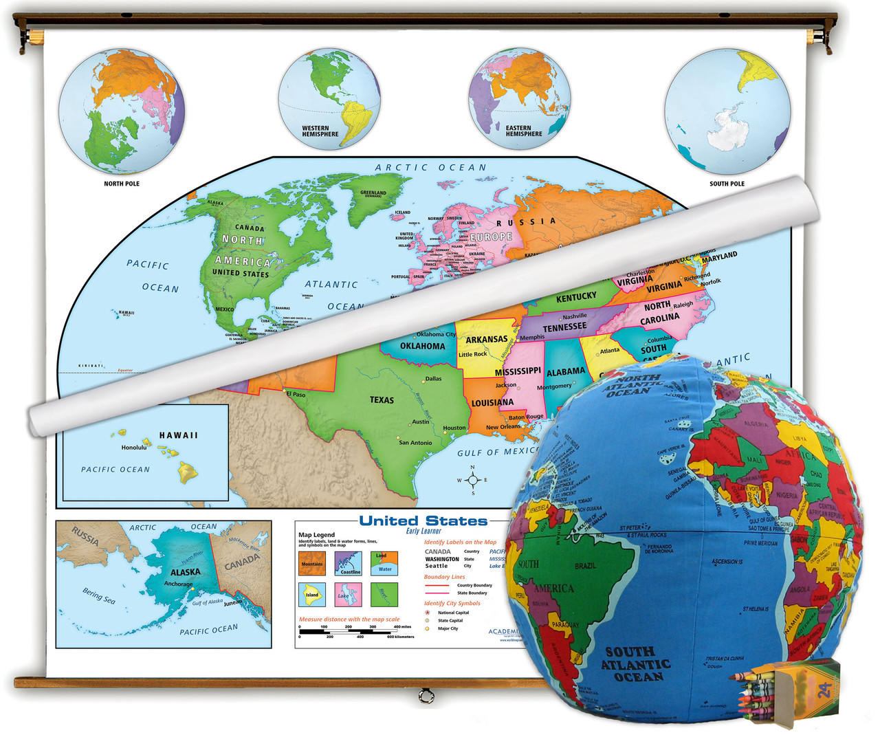Early Learner Classroom Package from Academia Maps, image 1, World Maps Online