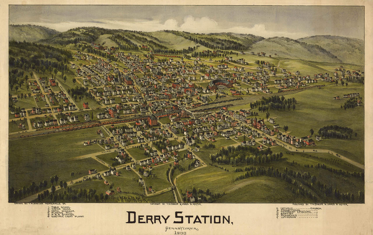 Historic Map - Derry, PA - 1900, image 1, World Maps Online