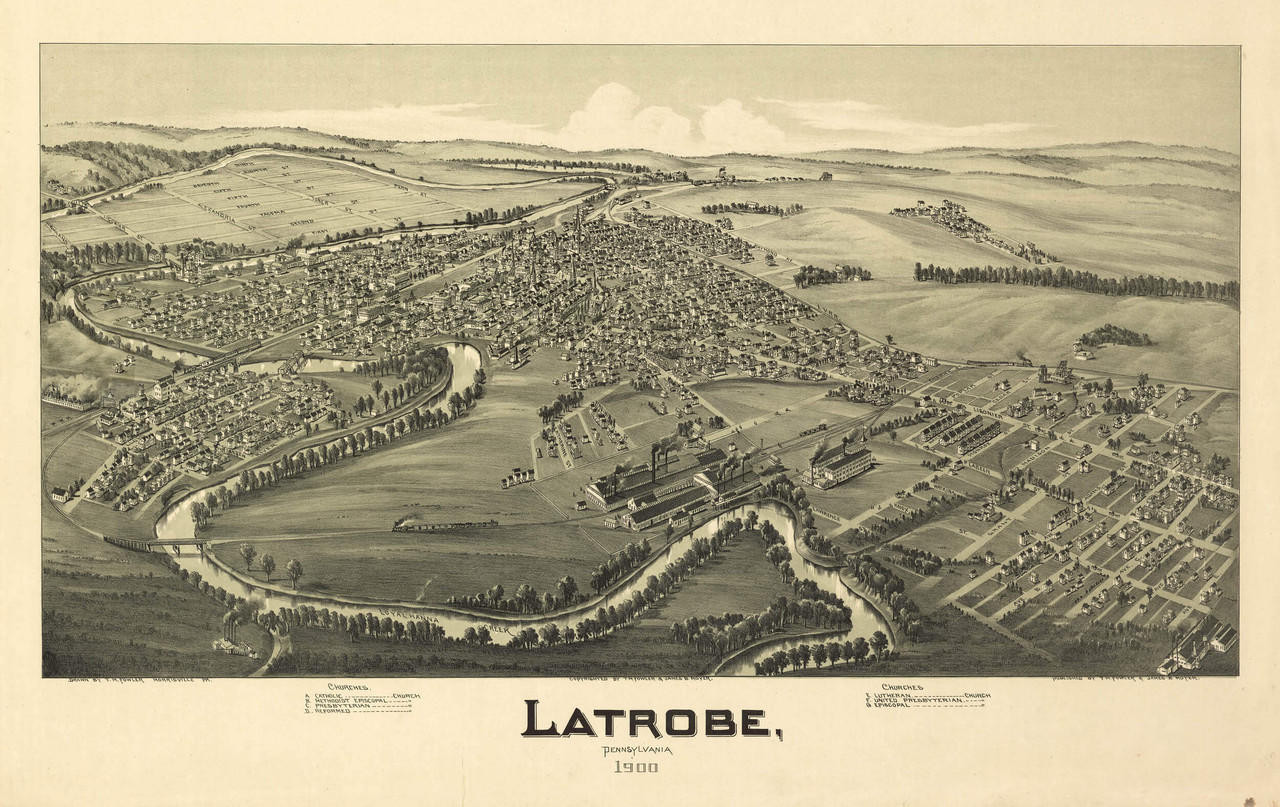 Historic Map - Latrobe, PA - 1900, image 1, World Maps Online