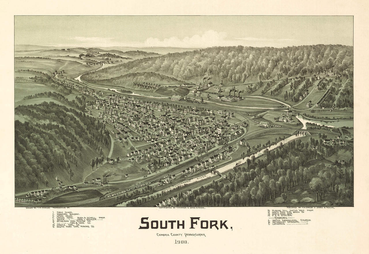 Historic Map - South Fork, PA - 1900, image 1, World Maps Online