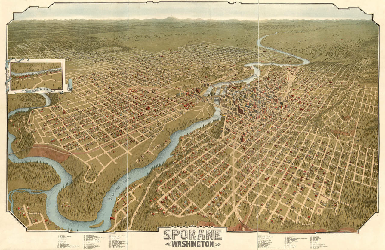 Historic Map - Spokane, WA - 1905, image 1, World Maps Online