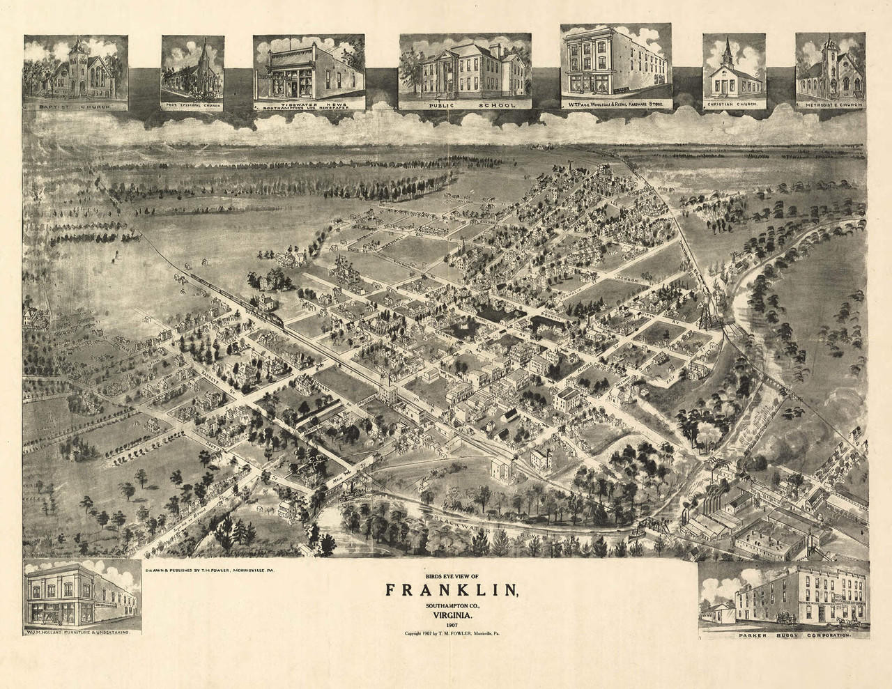 Historic Map - Franklin, VA - 1907, image 1, World Maps Online