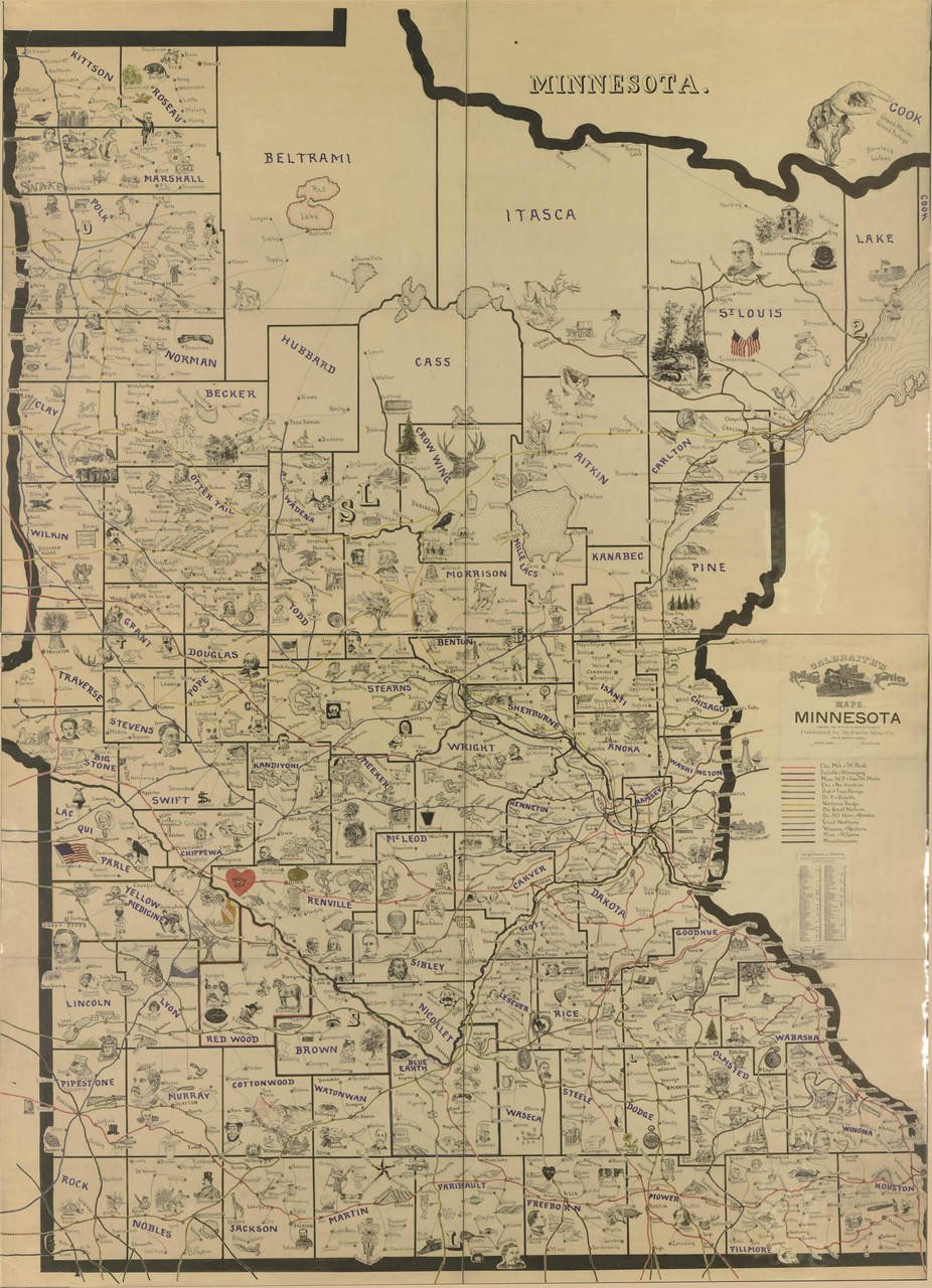 Historic Railroad Map of Minnesota - 1898, image 1, World Maps Online