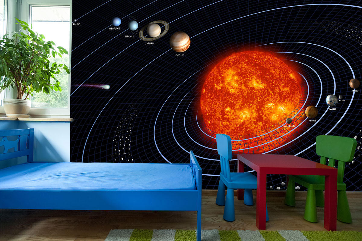 Solar System Grid Space Wall Mural, image 1, World Maps Online