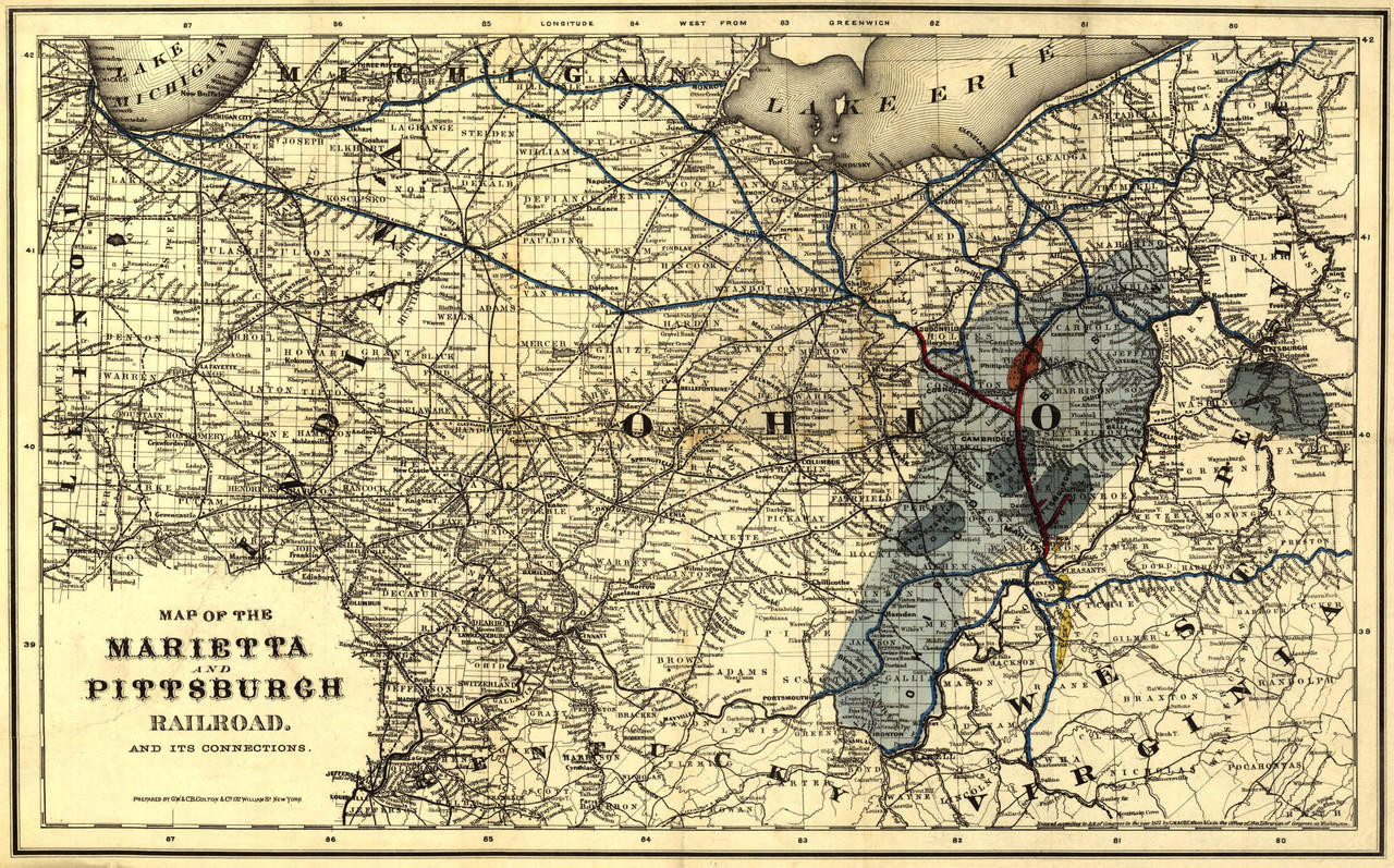 Historic Railroad Map of Ohio - 1871, image 1, World Maps Online