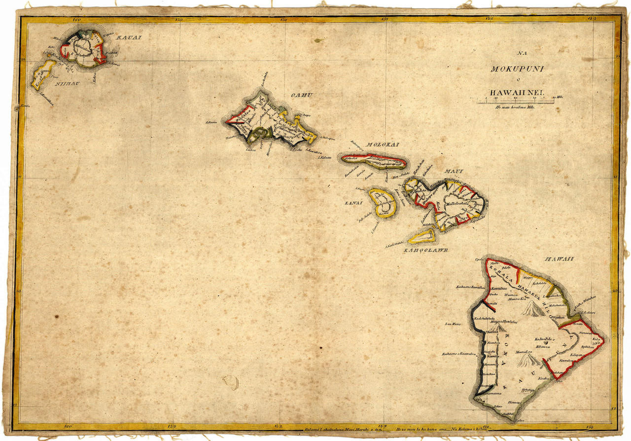 Historic Map - Hawaii State Map - 1837, image 1, World Maps Online
