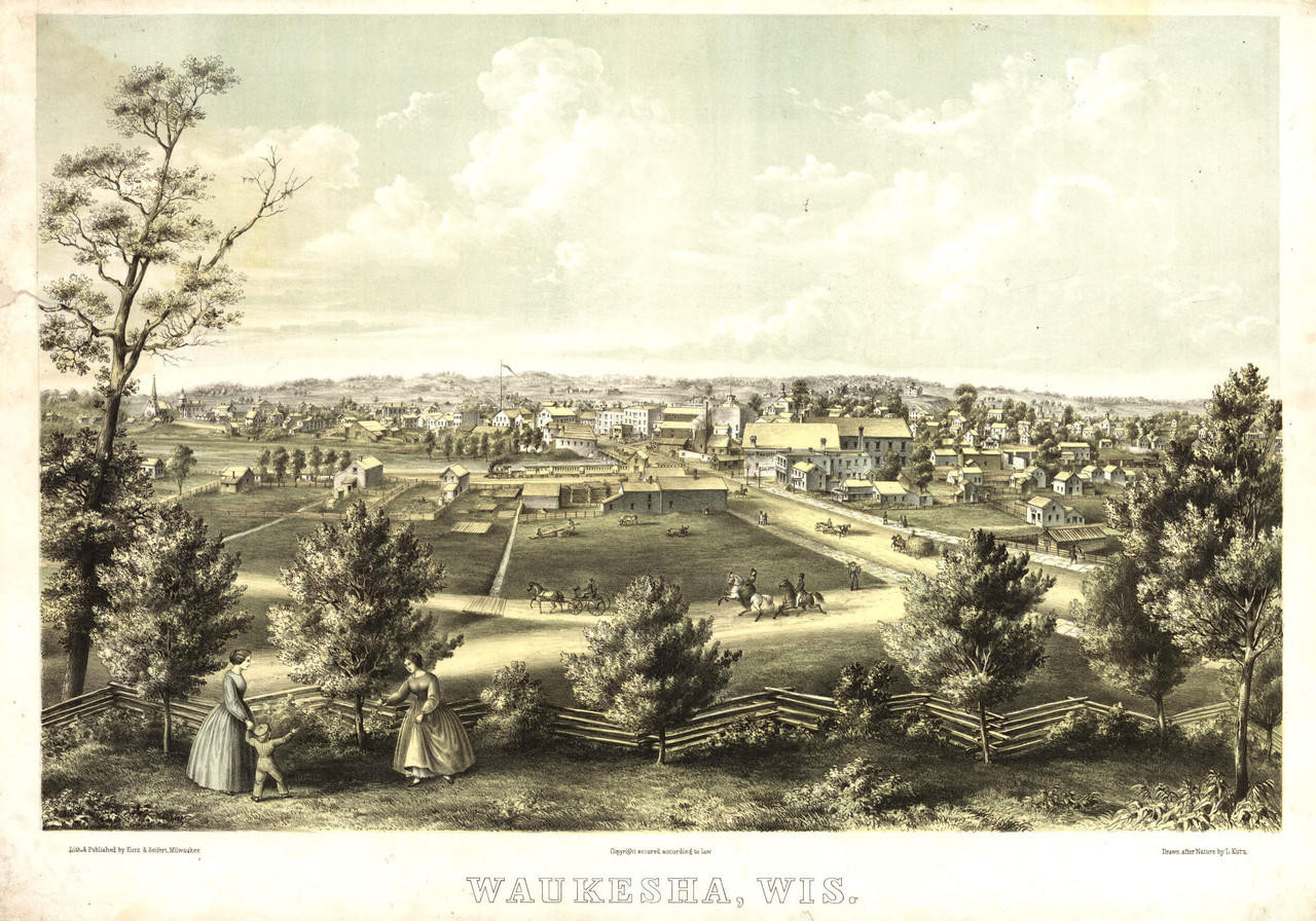 Historic Map - Waukesha, WI - 1857, image 1, World Maps Online