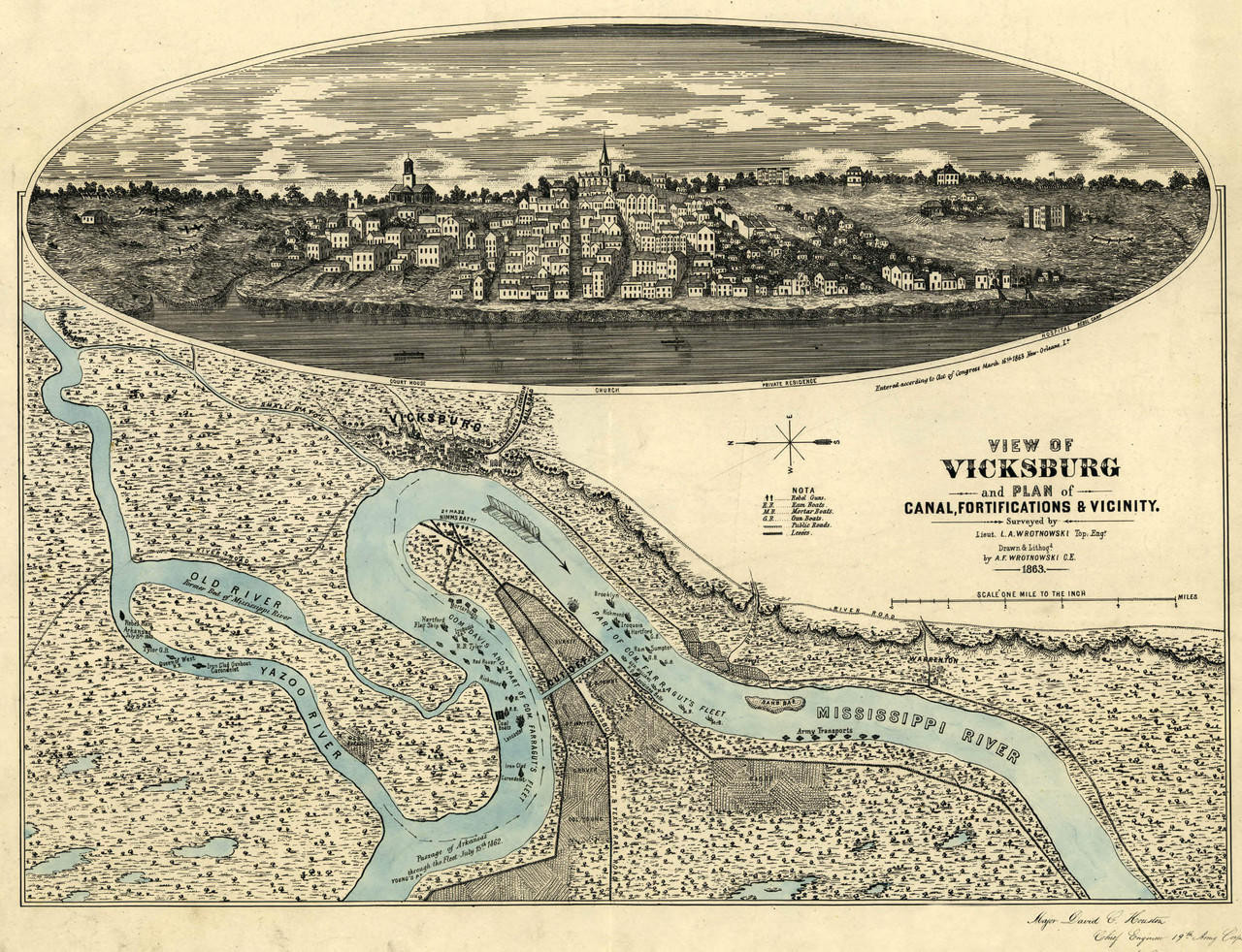 Historic Map - Vicksburg, MS - 1863, image 1, World Maps Online