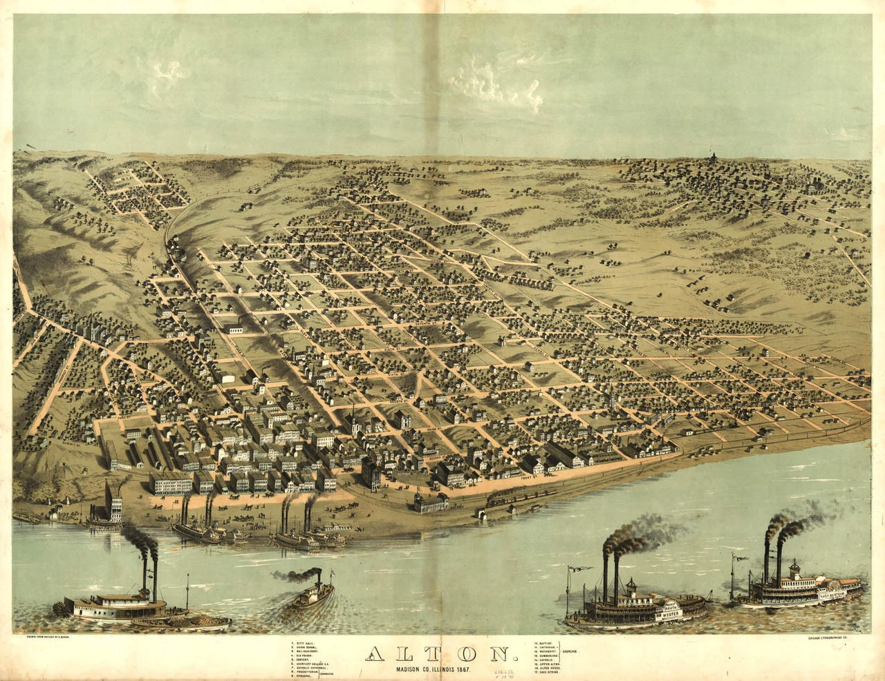 Historic Map - Alton, IL - 1867, image 1, World Maps Online