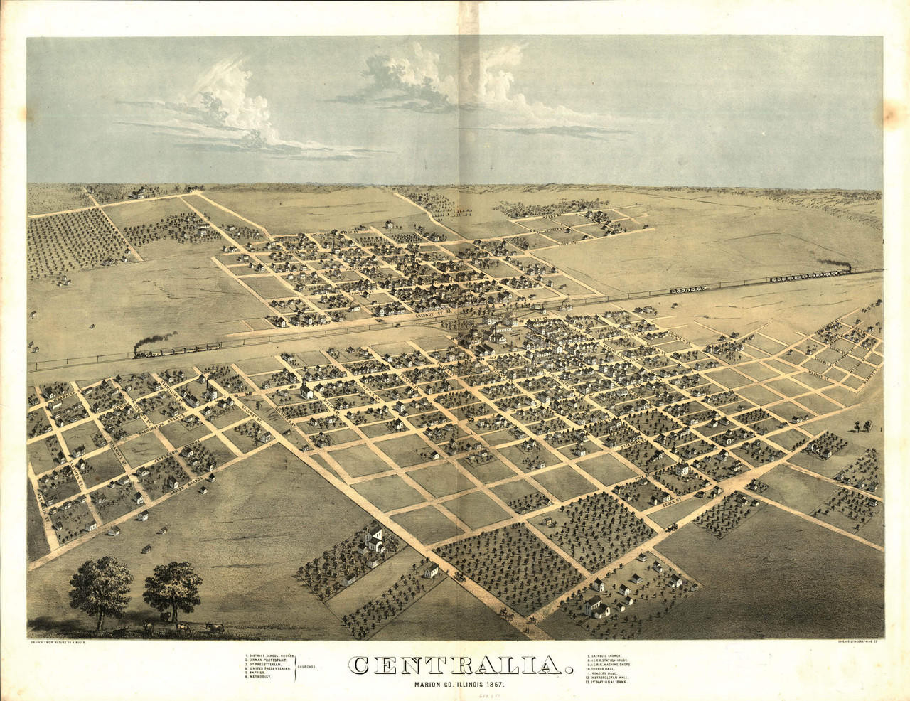 Historic Map - Centralia, IL - 1867, image 1, World Maps Online