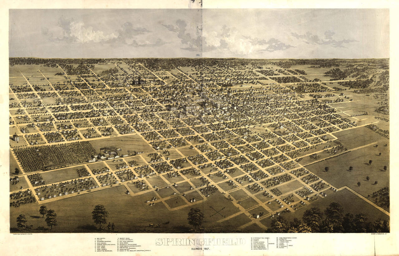 Historic Map - Springfield, IL - 1867, image 1, World Maps Online