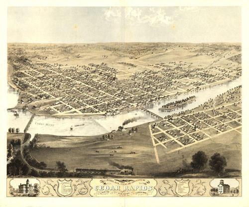 Historic Map - Cedar Rapids, IA - 1868, image 1, World Maps Online