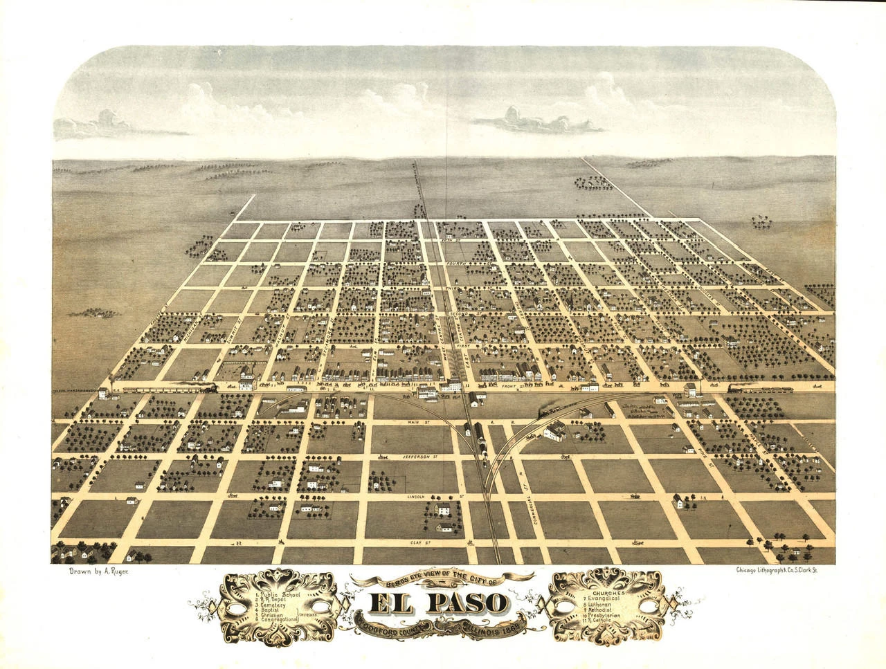 Historic Map - El Paso, IL - 1869, image 1, World Maps Online
