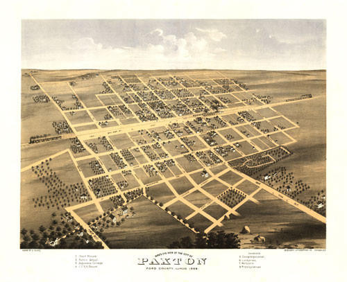 Historic Map - Paxton, IL - 1869, image 1, World Maps Online