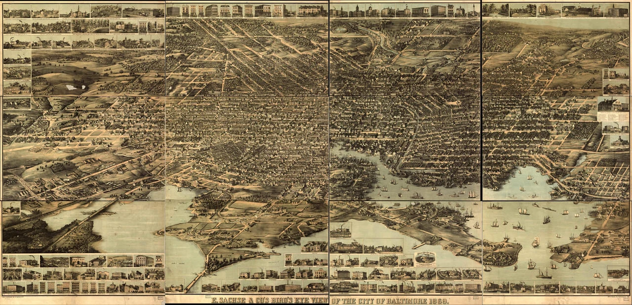 Historic Map - Baltimore, MD - 1869, image 1, World Maps Online