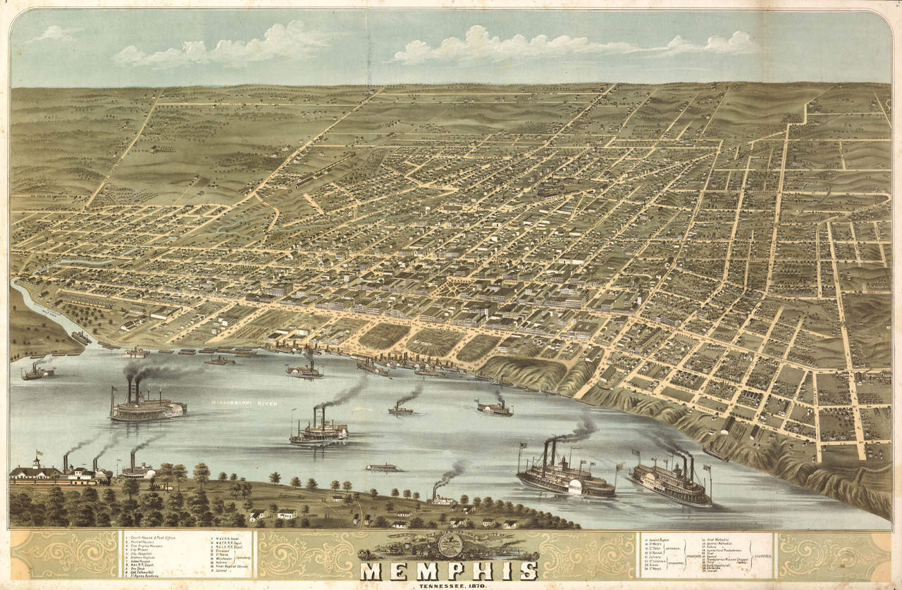 Historic Map - Memphis, TN - 1870, image 1, World Maps Online
