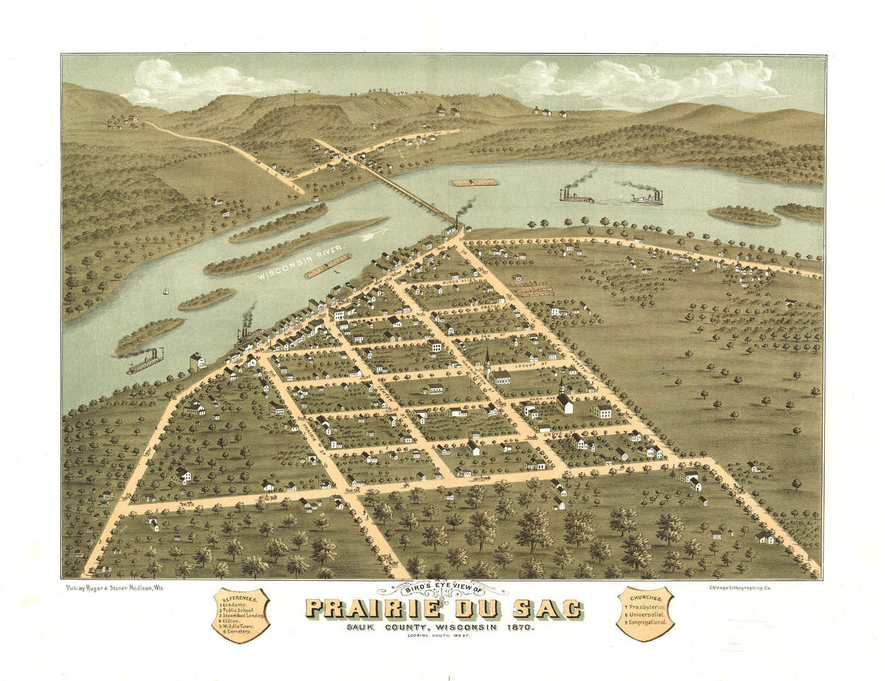 Historic Map - Prairie du Sac, WI - 1870, image 1, World Maps Online