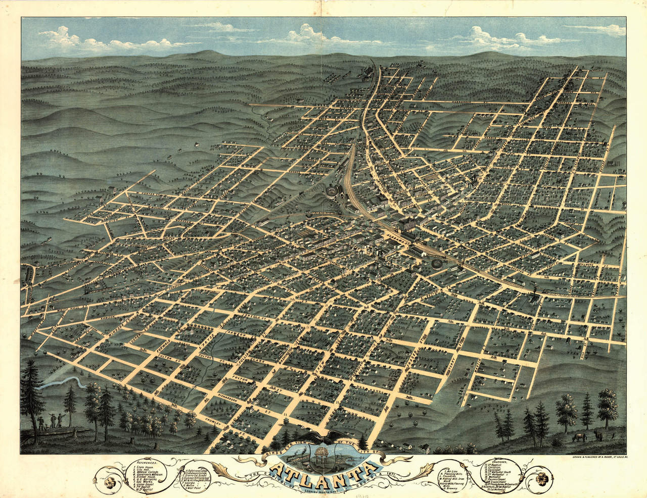 Historic Map - Atlanta, GA - 1871, image 1, World Maps Online