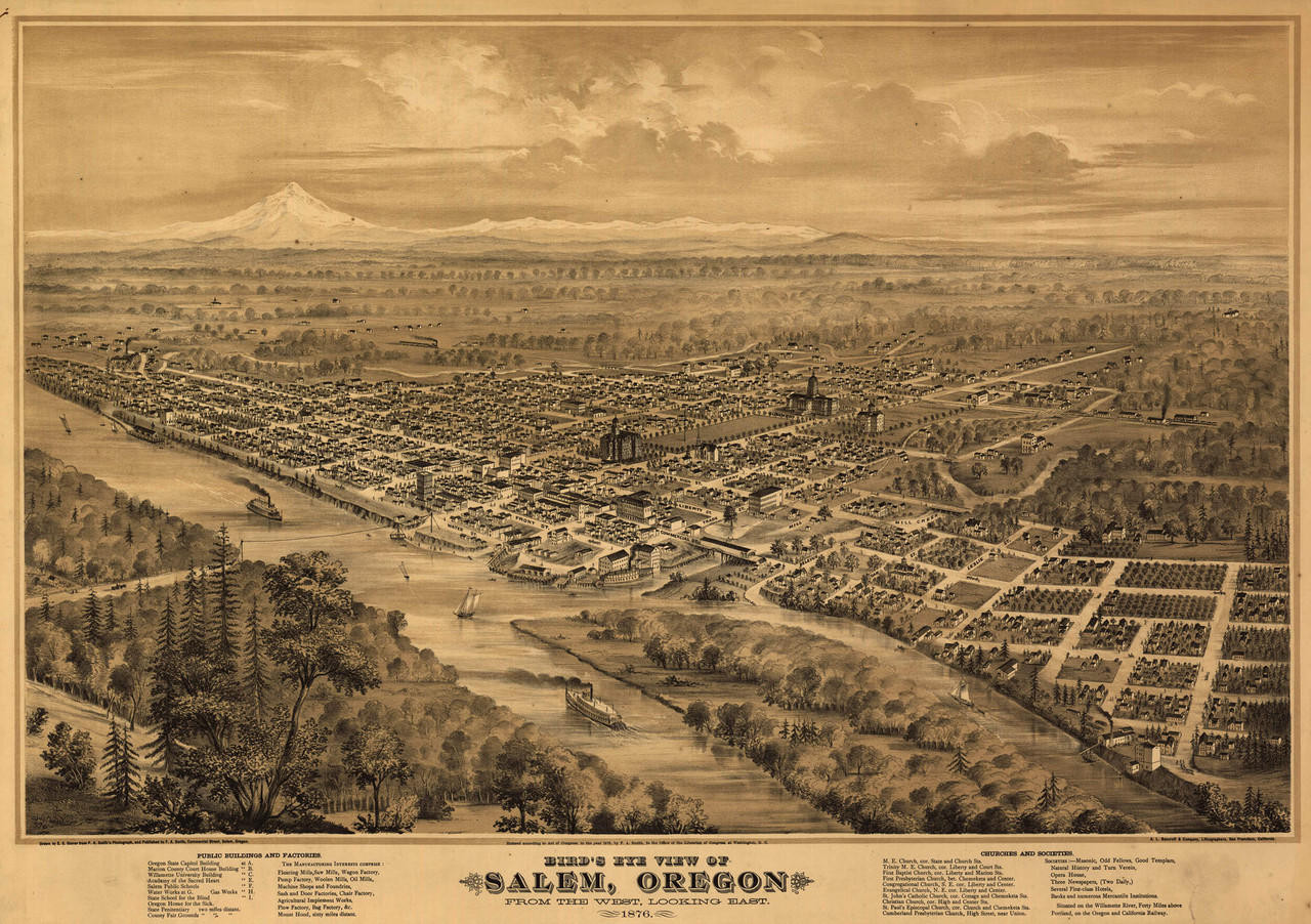 Historic Map - Salem, OR - 1876, image 1, World Maps Online