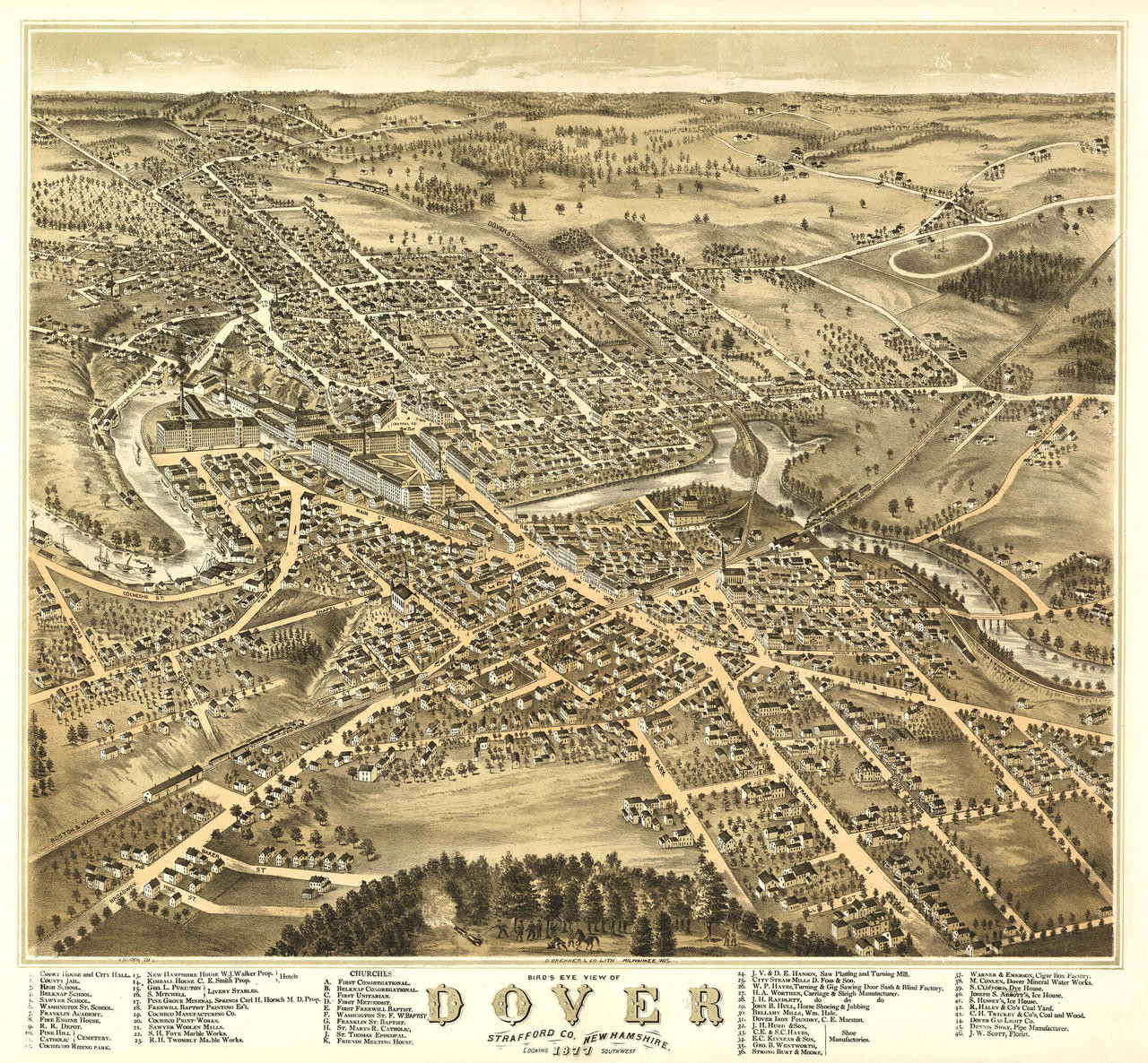 Historic Map - Dover, NH - 1877, image 1, World Maps Online