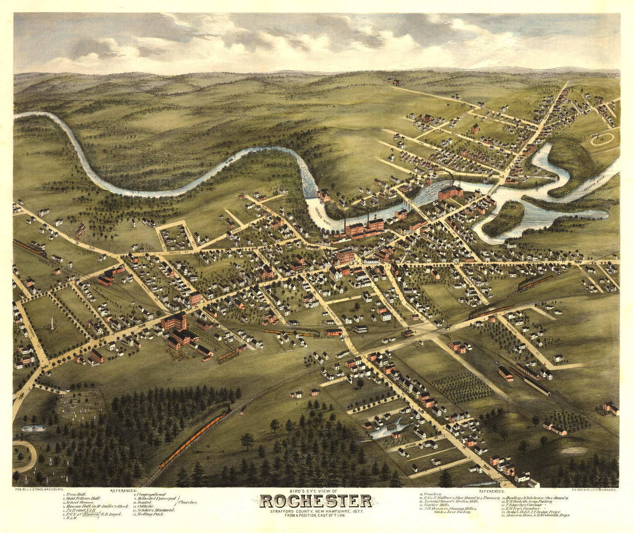 Historic Map - Rochester, NH - 1877, image 1, World Maps Online