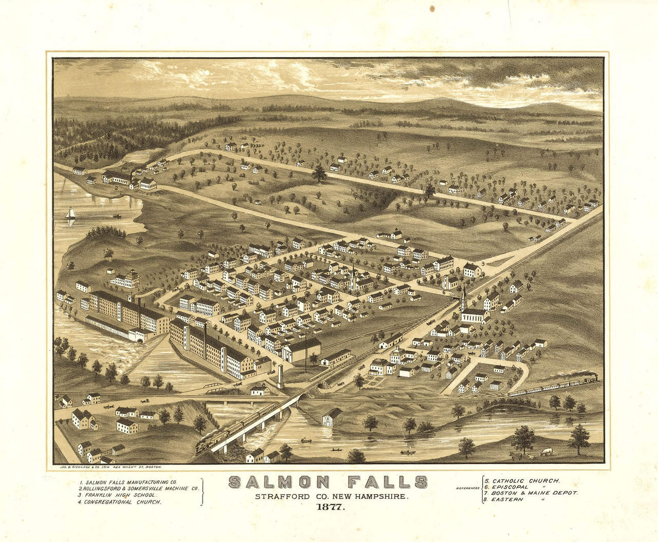 Historic Map - Salmon Falls (Rollinsford), NH - 1877, image 1, World Maps Online