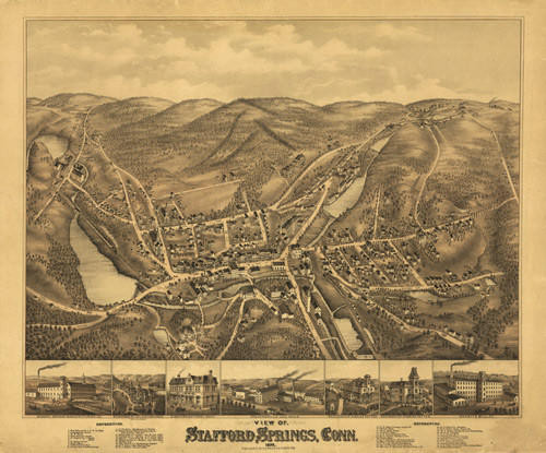 Historic Map - Stafford Springs, CT - 1878, image 1, World Maps Online