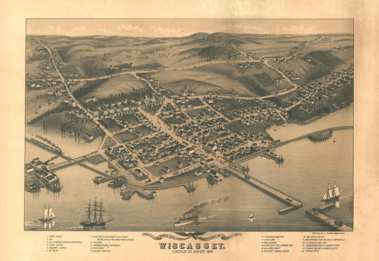 Historic Map - Wiscasset, ME - 1878, image 1, World Maps Online