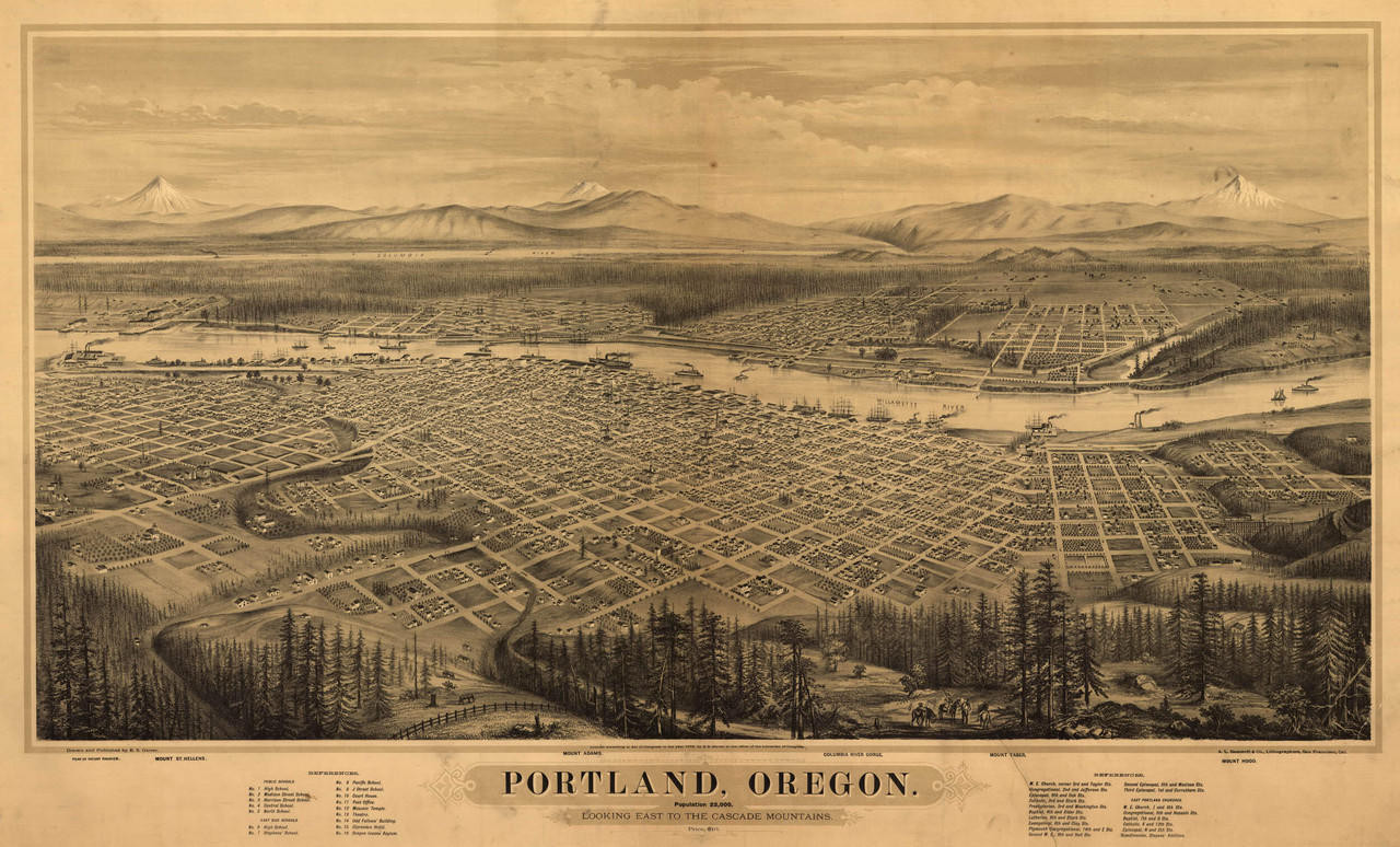Historic Map - Portland, OR - 1879, image 1, World Maps Online
