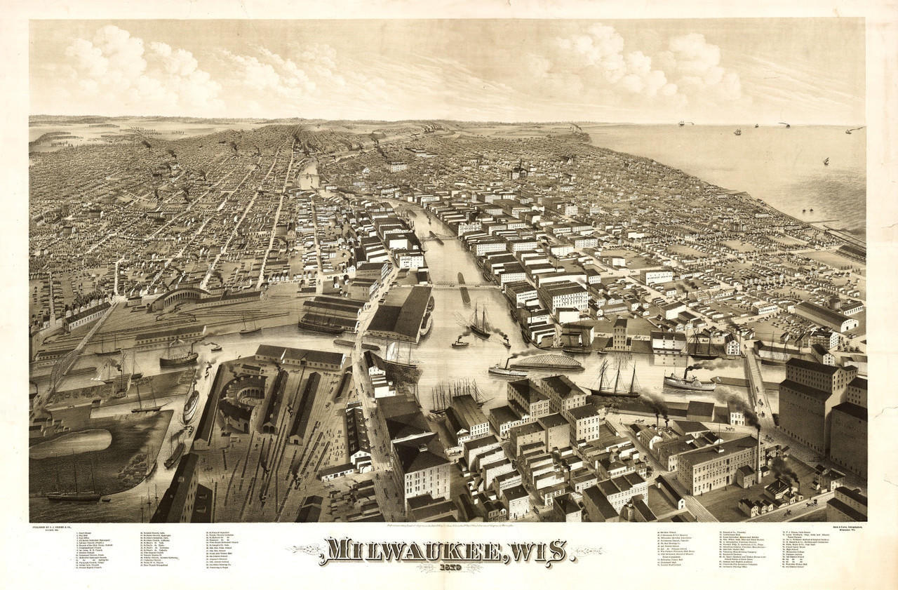 Historic Map - Milwaukee, WI - 1879, image 1, World Maps Online