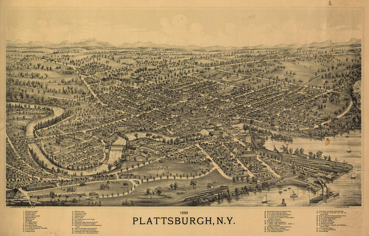 Historic Map - Plattsburgh, NY - 1899, image 1, World Maps Online