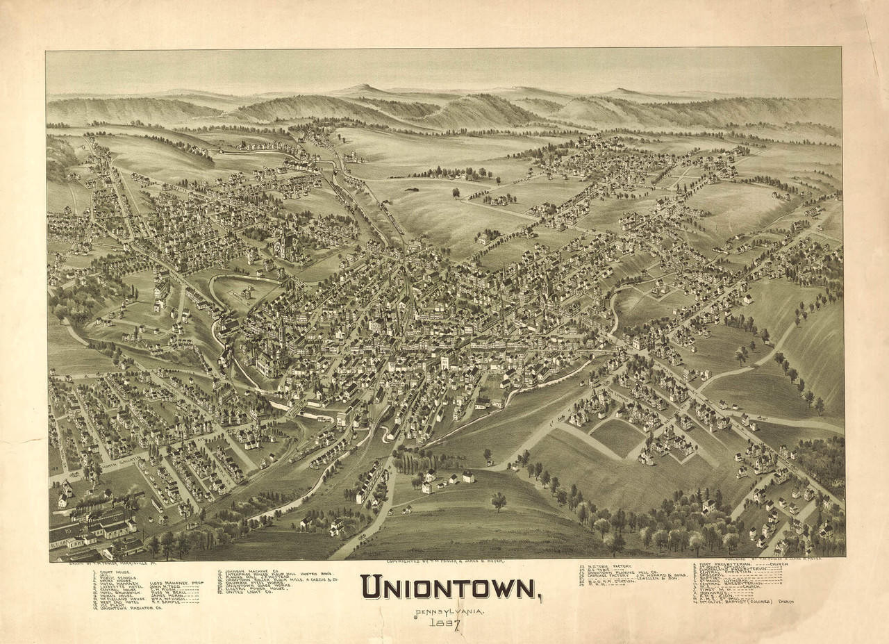 Wilmerding, PA Vintage Map Print (1897)| World Maps Online