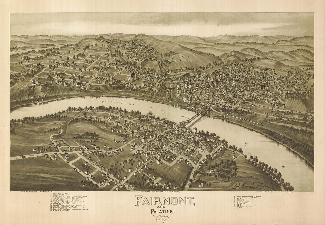 Historic Map - Fairmont & Palatine, WV - 1897, image 1, World Maps Online
