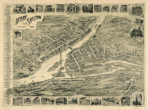 Historic Map - Derby & Shelton, CT - 1898, image 1, World Maps Online