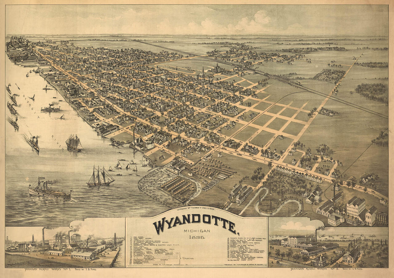 Historic Map - Wyandotte, MI - 1896, image 1, World Maps Online
