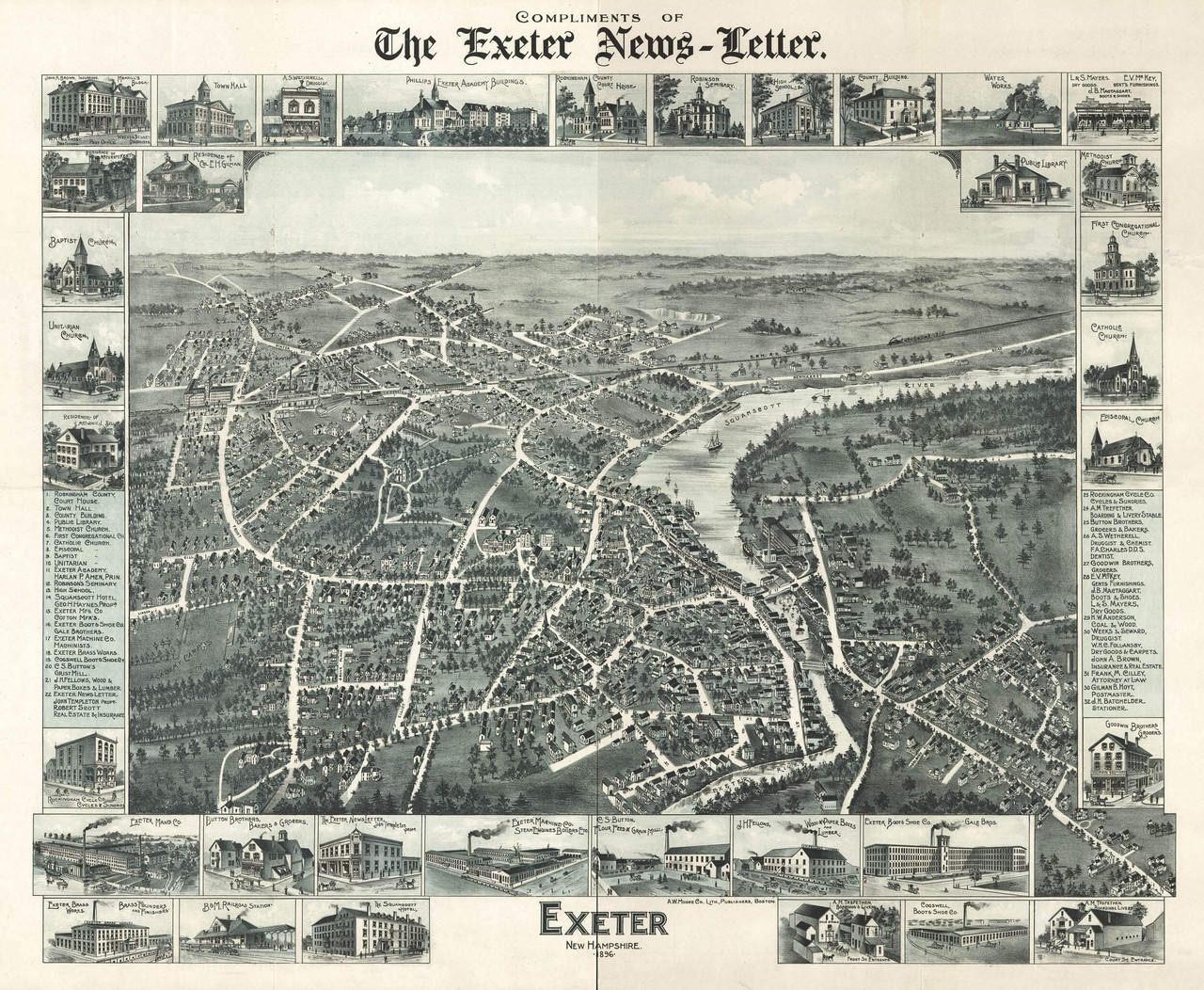 Historic Map - Exeter, NH - 1896, image 1, World Maps Online