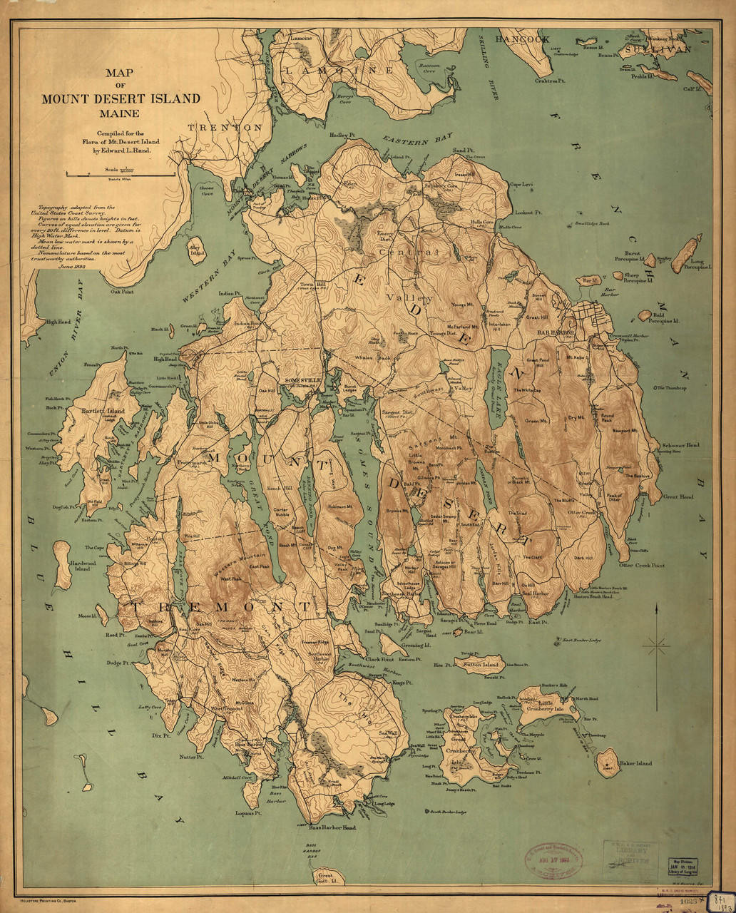 Historic Map - Maine - Acadia National Park - Mt. Desert Island - 1893, image 1, World Maps Online