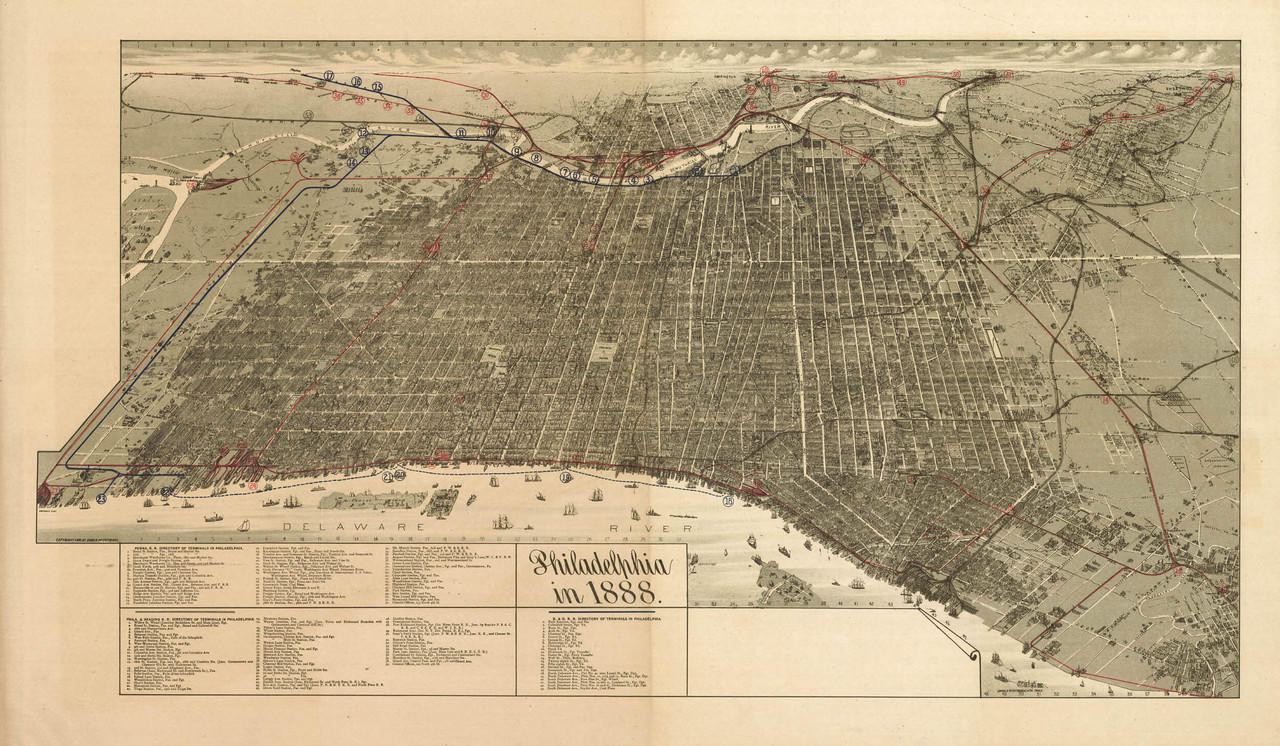 Historic Map - Philadelphia, PA - 1888, image 1, World Maps Online
