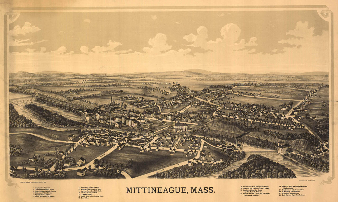 Historic Map - Mittineague, MA - 1889, image 1, World Maps Online