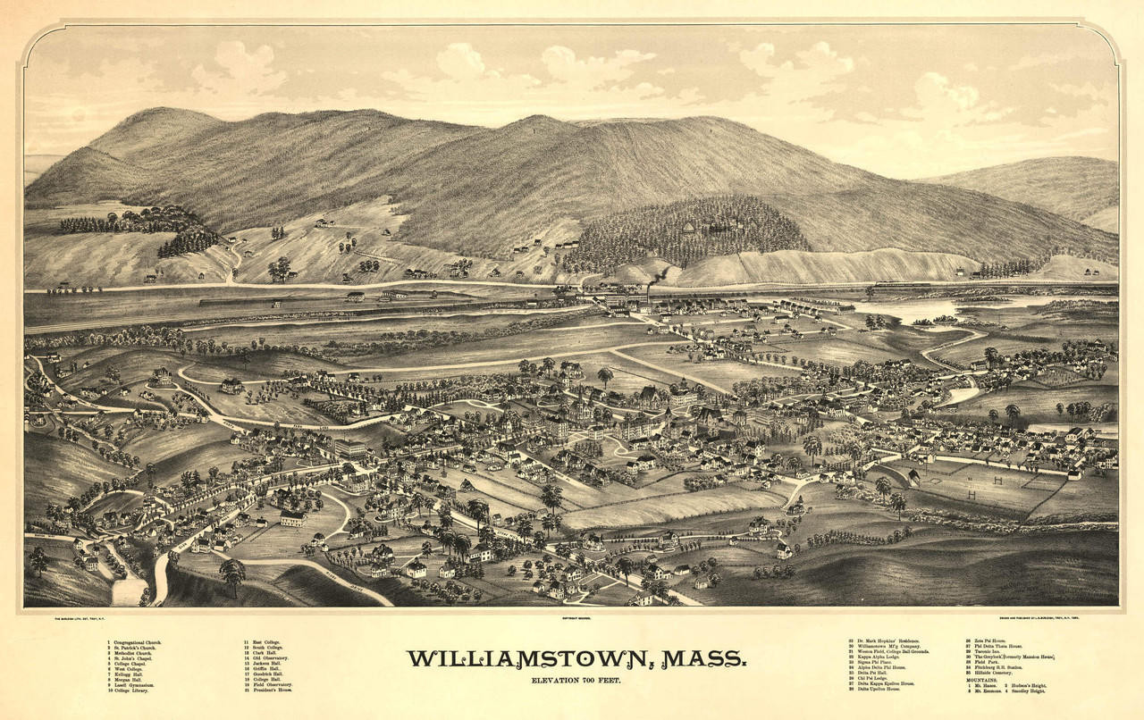 Historic Map - Williamstown, MA - 1889, image 1, World Maps Online