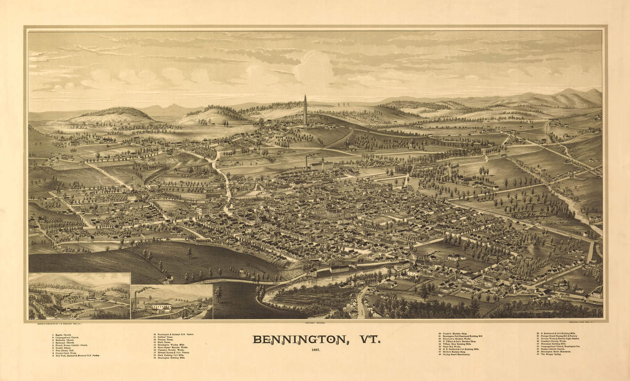 Historic Map - Bennington, Vermont - 1887, image 1, World Maps Online
