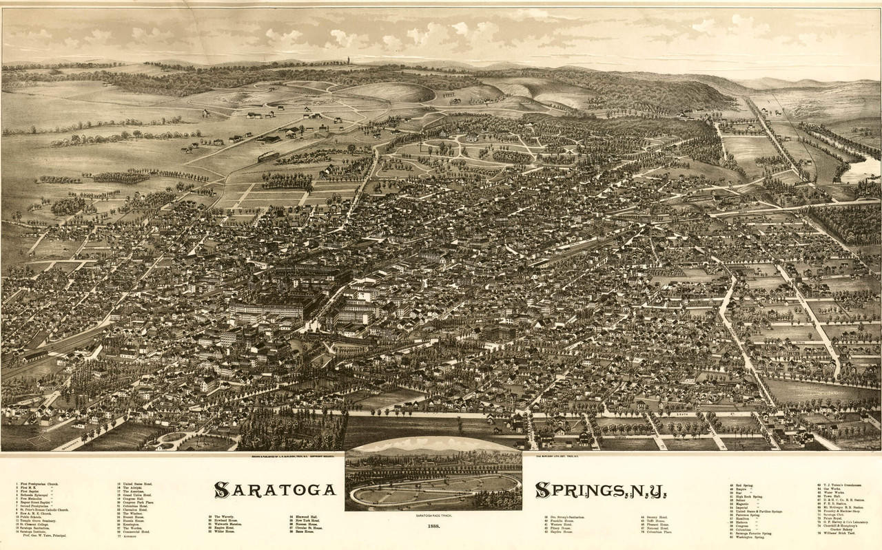 Historic Map - Saratoga Springs, NY - 1888, image 1, World Maps Online