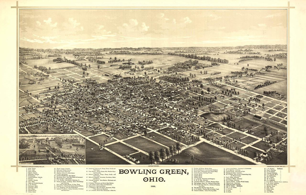 Historic Map - Bowling Green, OH - 1888, image 1, World Maps Online