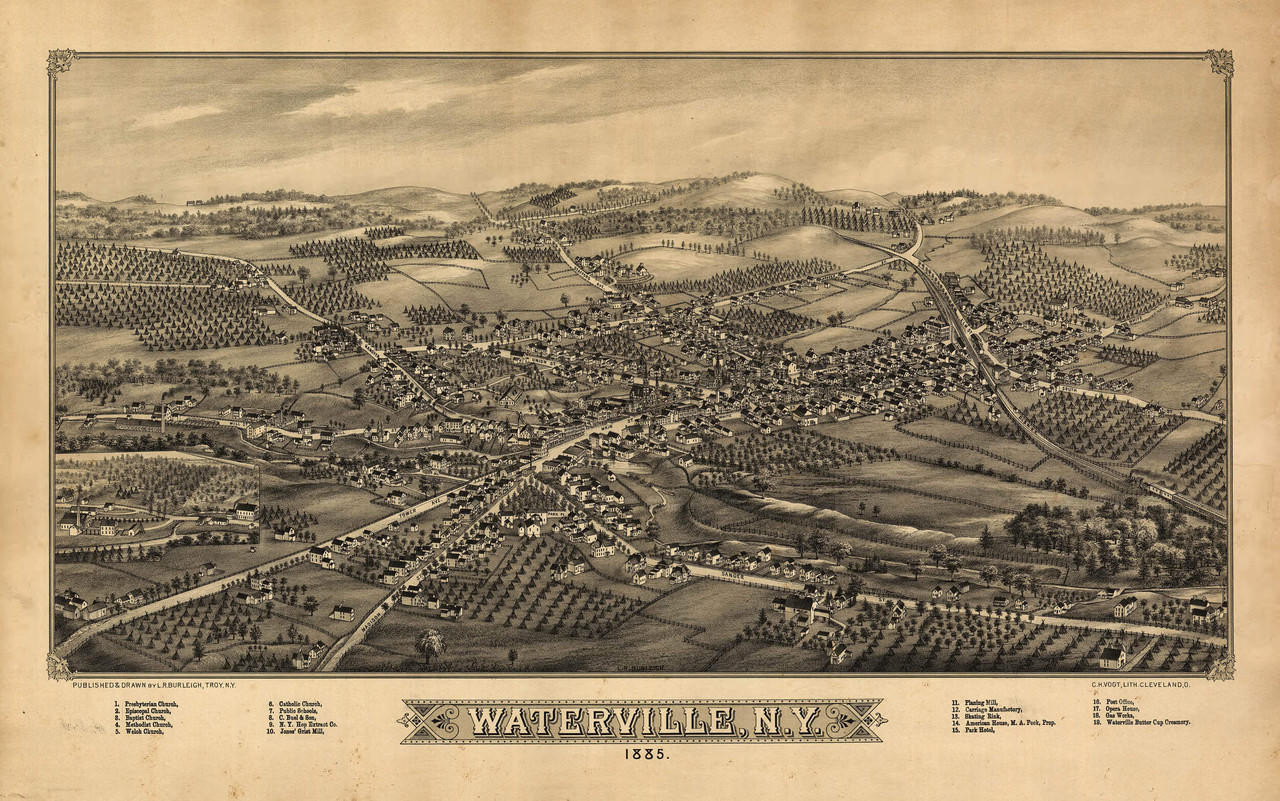 Historic Map - Waterville, NY - 1885, image 1, World Maps Online